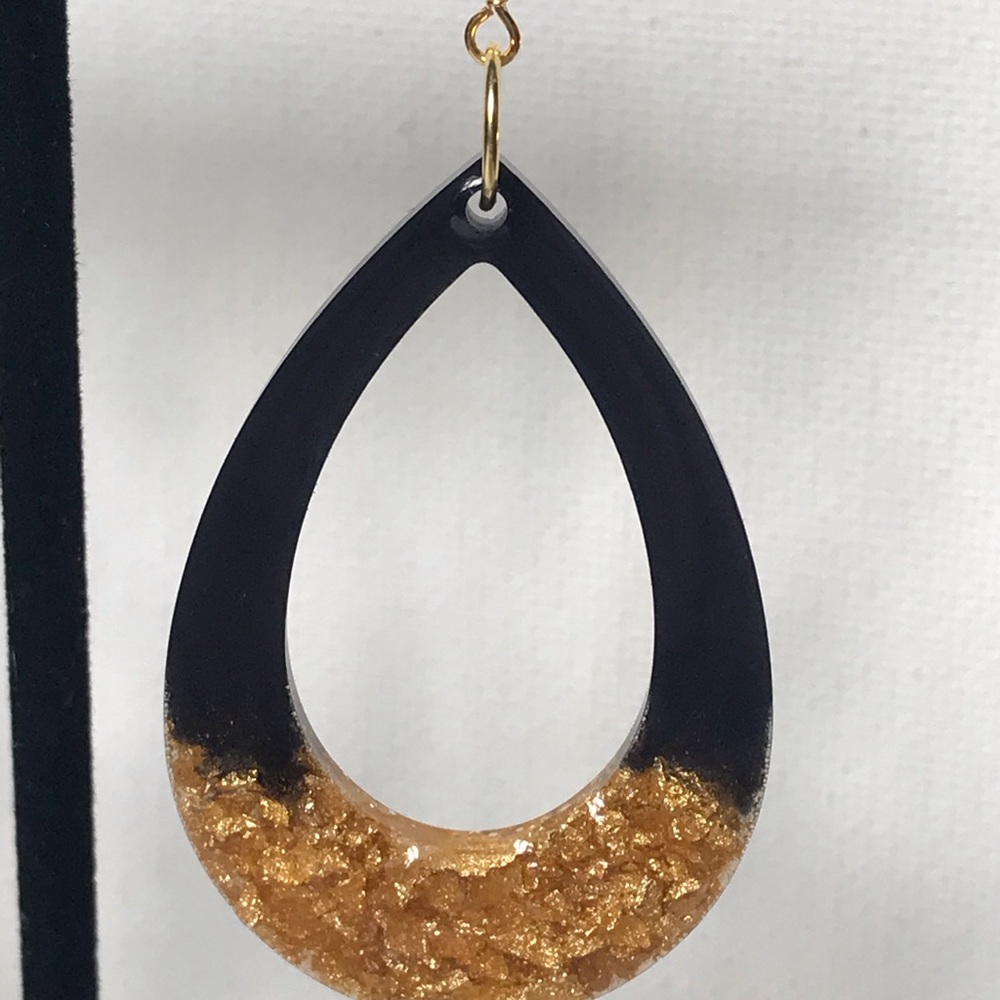 Handmade resin dangly earrings
